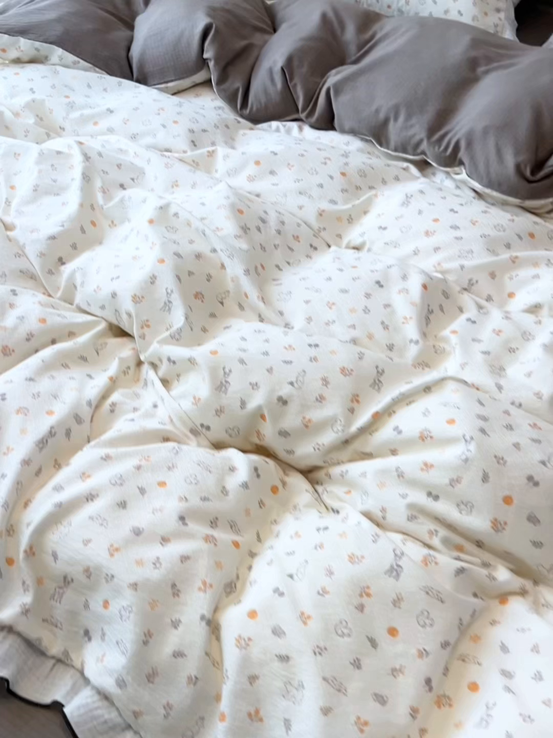 91家纺网 家纺一手货源 找家纺 繁花家居 2025新款高弹线云感木棉多层纱花边超软四件套-风格二 森林公园