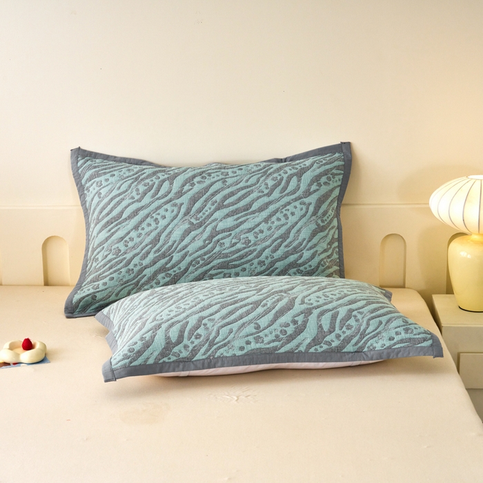 91家纺网 家纺一手货源 找家纺 （总）棠薇家纺 2025新款提花绑带款枕巾棉纱布枕巾夹棉枕头巾