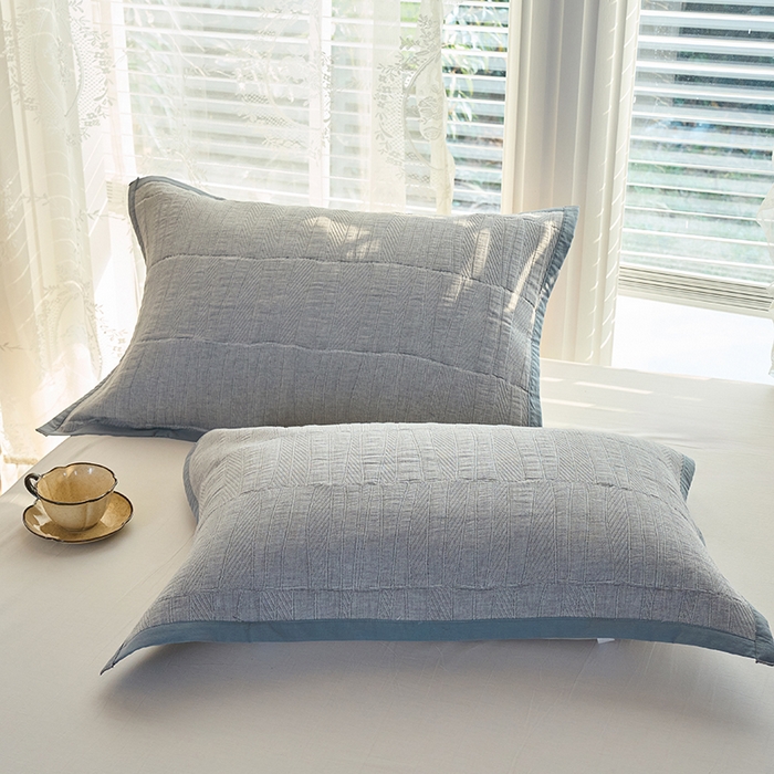 91家纺网 家纺一手货源 找家纺 （总）棠薇家纺 2025新款提花绑带款枕巾棉纱布枕巾夹棉枕头巾