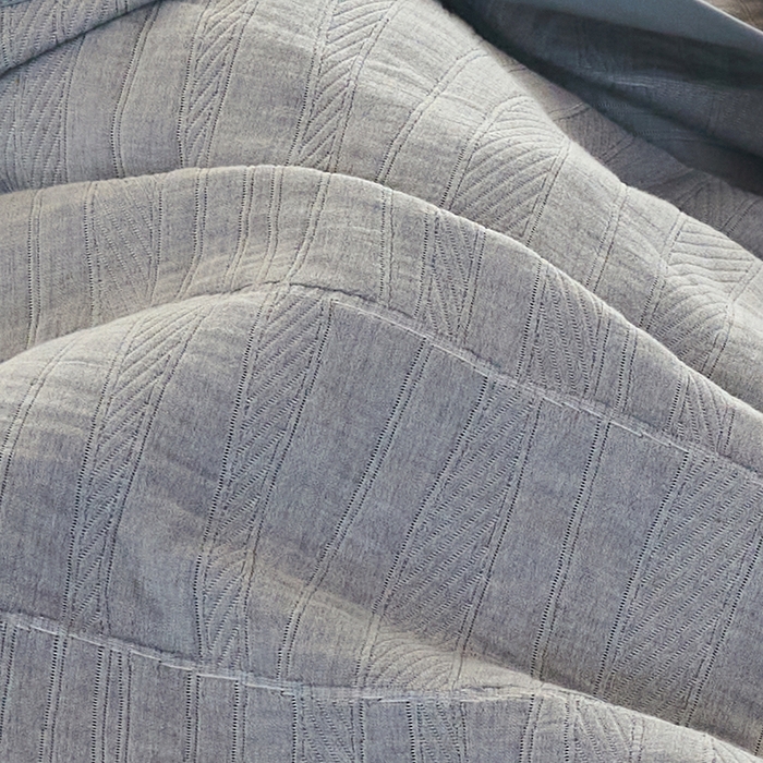 91家纺网 家纺一手货源 找家纺 棠薇家纺 2025新款提花绑带款枕巾棉纱布枕巾夹棉枕头巾 纯色木兰灰