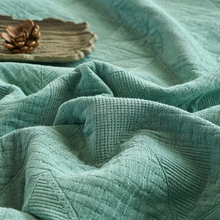 91家纺网 家纺一手货源 找家纺 棠薇家纺 2025新款提花绑带款枕巾棉纱布枕巾夹棉枕头巾 纯色三角绿