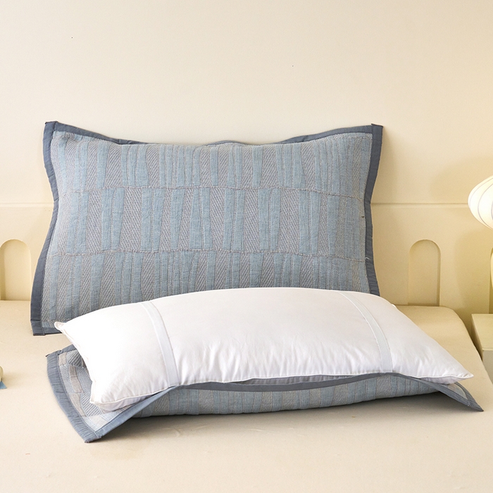 91家纺网 家纺一手货源 找家纺 棠薇家纺 2025新款提花绑带款枕巾棉纱布枕巾夹棉枕头巾 古典风情