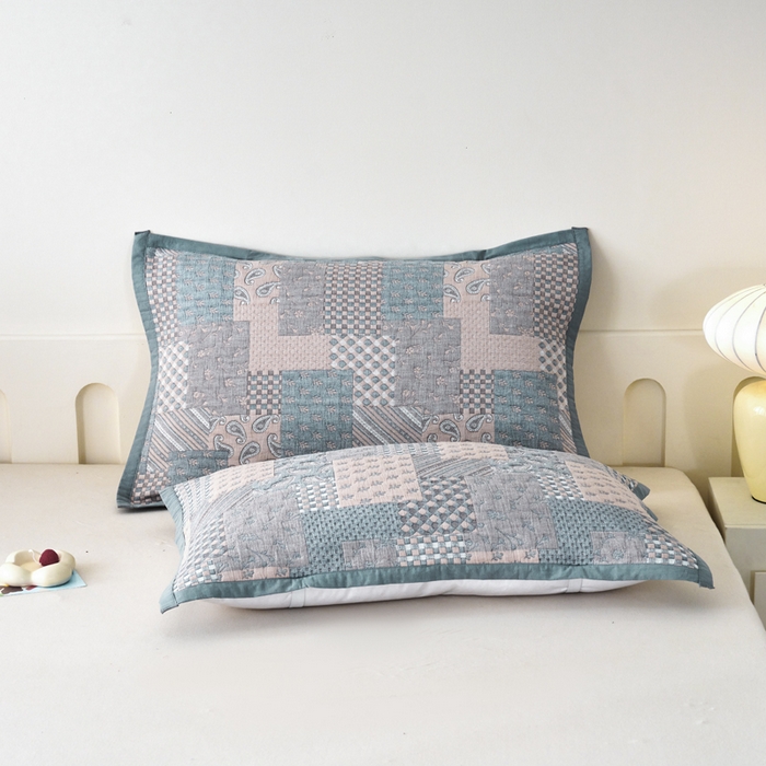 91家纺网 家纺一手货源 找家纺 棠薇家纺 2025新款提花绑带款枕巾棉纱布枕巾夹棉枕头巾 欧式风尚