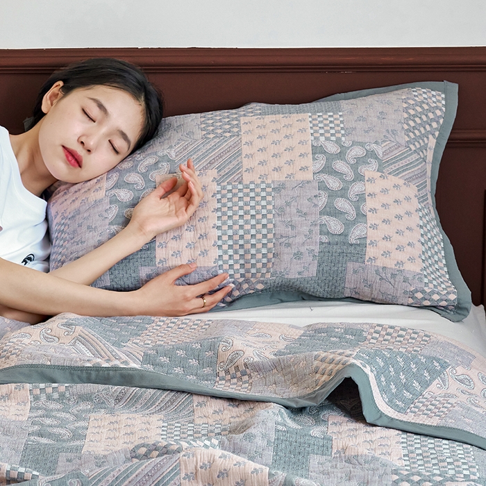 91家纺网 家纺一手货源 找家纺 棠薇家纺 2025新款提花绑带款枕巾棉纱布枕巾夹棉枕头巾 欧式风尚