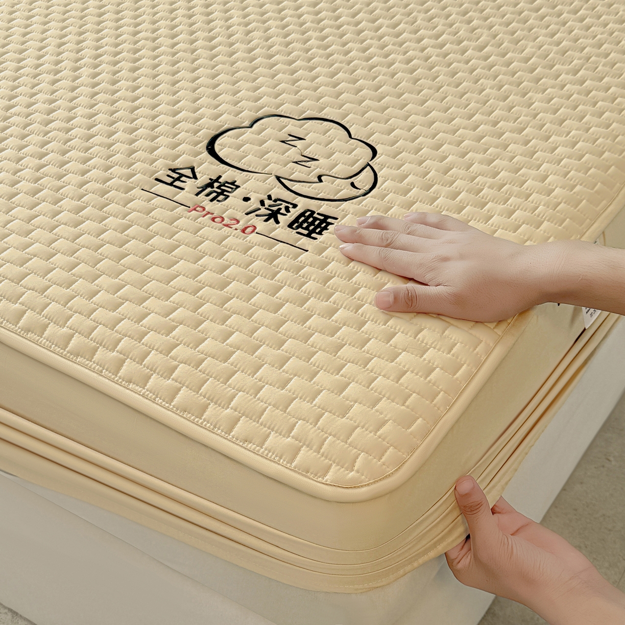 91家纺网 家纺一手货源 找家纺 居眠 2025新款莱尔-100%全棉棉花床笠 莱尔-卡