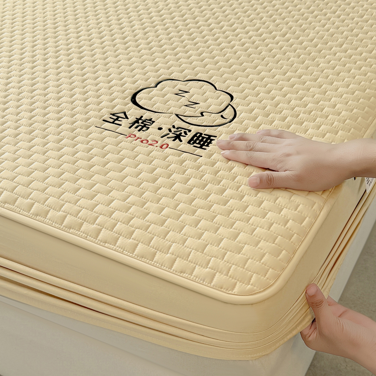 91家纺网 家纺一手货源 找家纺 居眠 2025新款莱尔-100%全棉棉花床笠 莱尔-卡