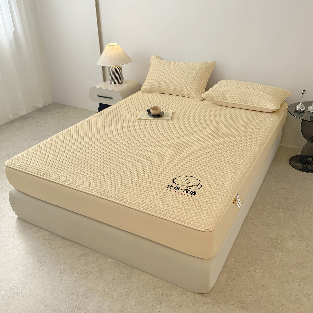 91家纺网 家纺一手货源 找家纺 居眠 2025新款莱尔-100%全棉棉花床笠 莱尔-卡