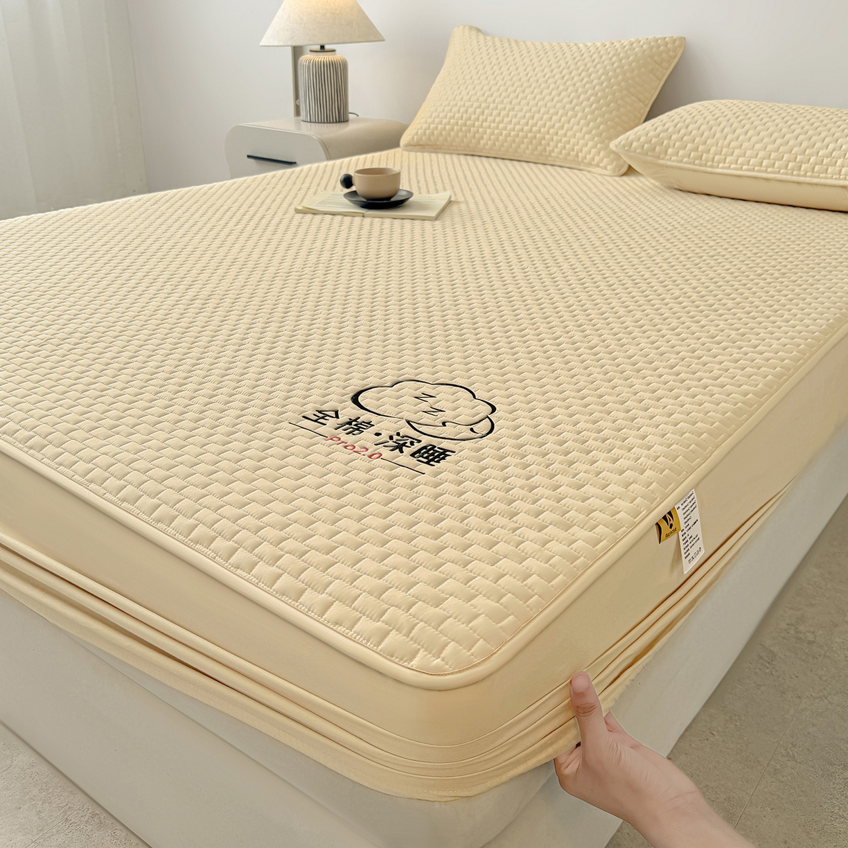 91家纺网 家纺一手货源 找家纺 居眠 2025新款莱尔-100%全棉棉花床笠 莱尔-卡