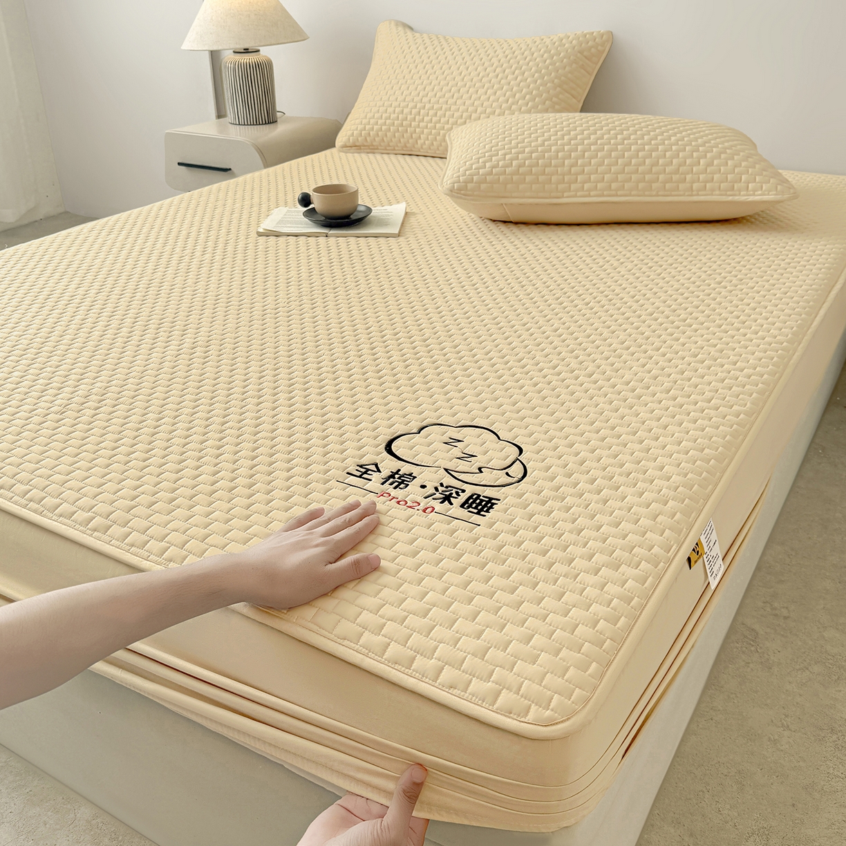 91家纺网 家纺一手货源 找家纺 居眠 2025新款莱尔-100%全棉棉花床笠 莱尔-卡