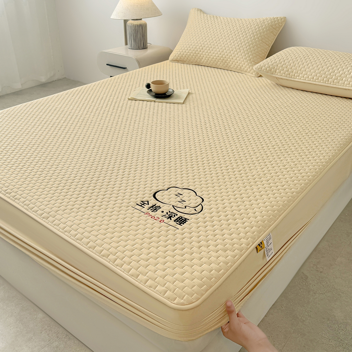 91家纺网 家纺一手货源 找家纺 居眠 2025新款莱尔-100%全棉棉花床笠 莱尔-卡