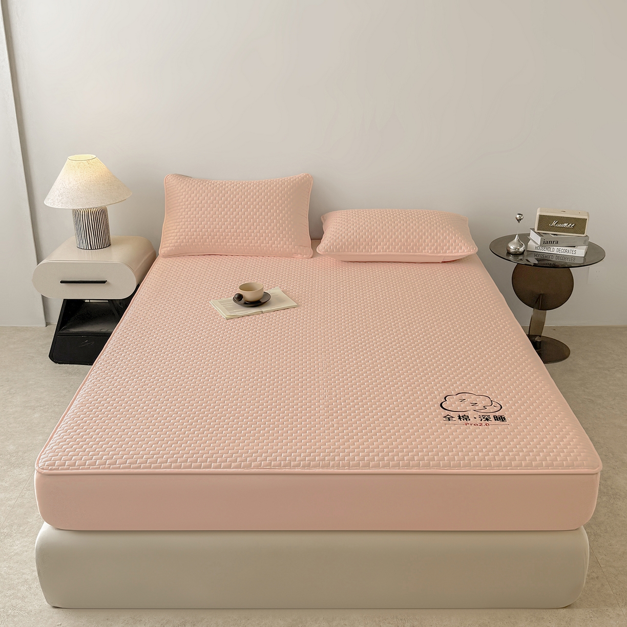 91家纺网 家纺一手货源 找家纺 居眠 2025新款莱尔-100%全棉棉花床笠 莱尔-粉