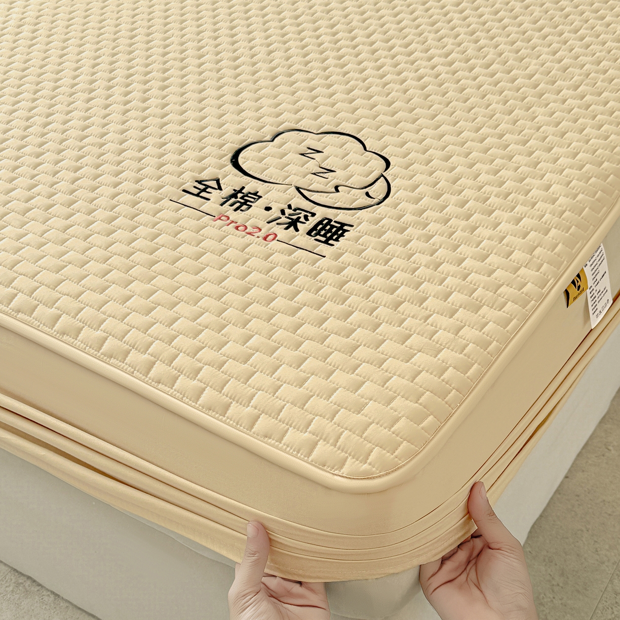 91家纺网 家纺一手货源 找家纺 居眠 2025新款莱尔-100%全棉棉花床笠 莱尔-卡