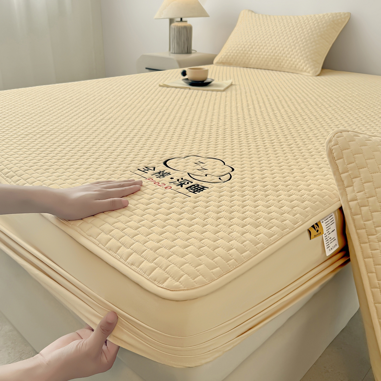 91家纺网 家纺一手货源 找家纺 居眠 2025新款莱尔-100%全棉棉花床笠 莱尔-卡