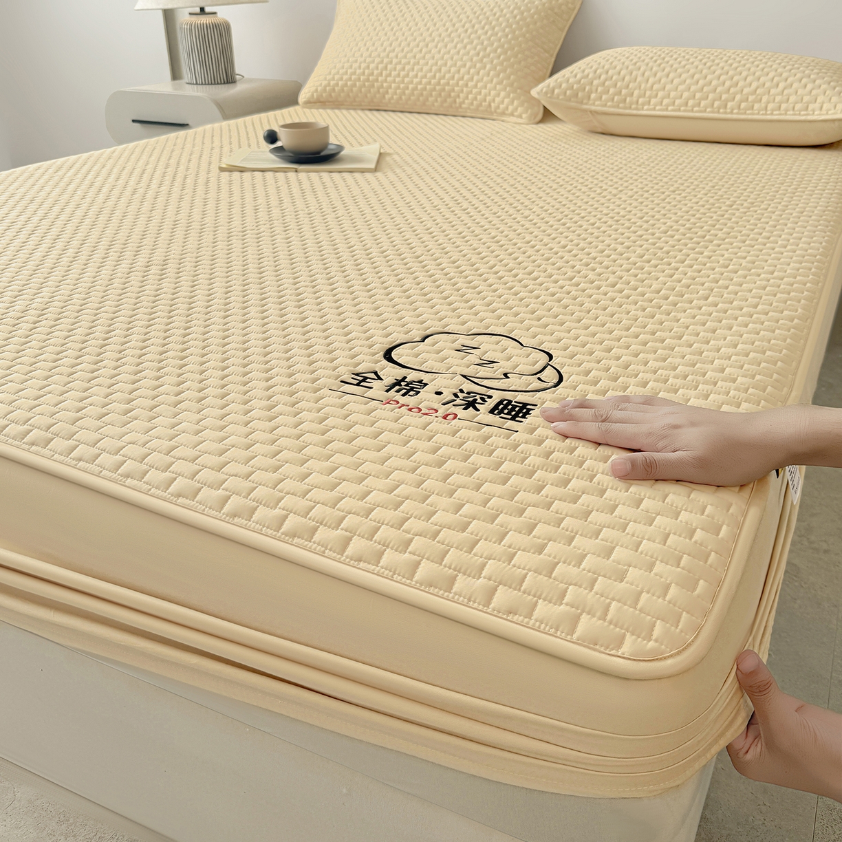 91家纺网 家纺一手货源 找家纺 居眠 2025新款莱尔-100%全棉棉花床笠 莱尔-卡