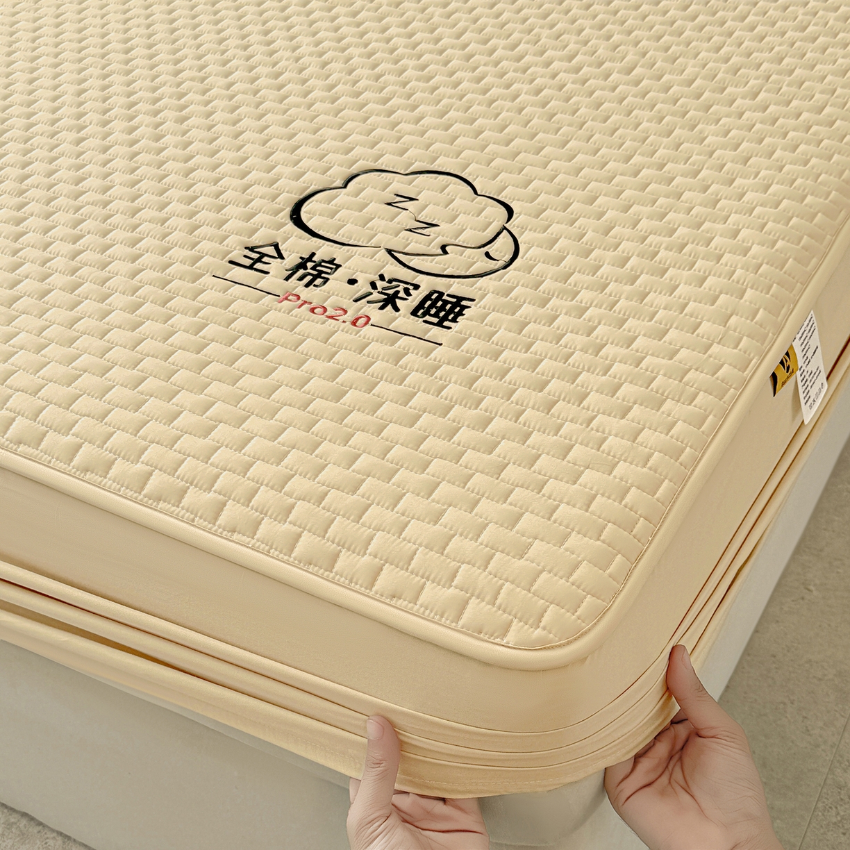 91家纺网 家纺一手货源 找家纺 居眠 2025新款莱尔-100%全棉棉花床笠 莱尔-卡