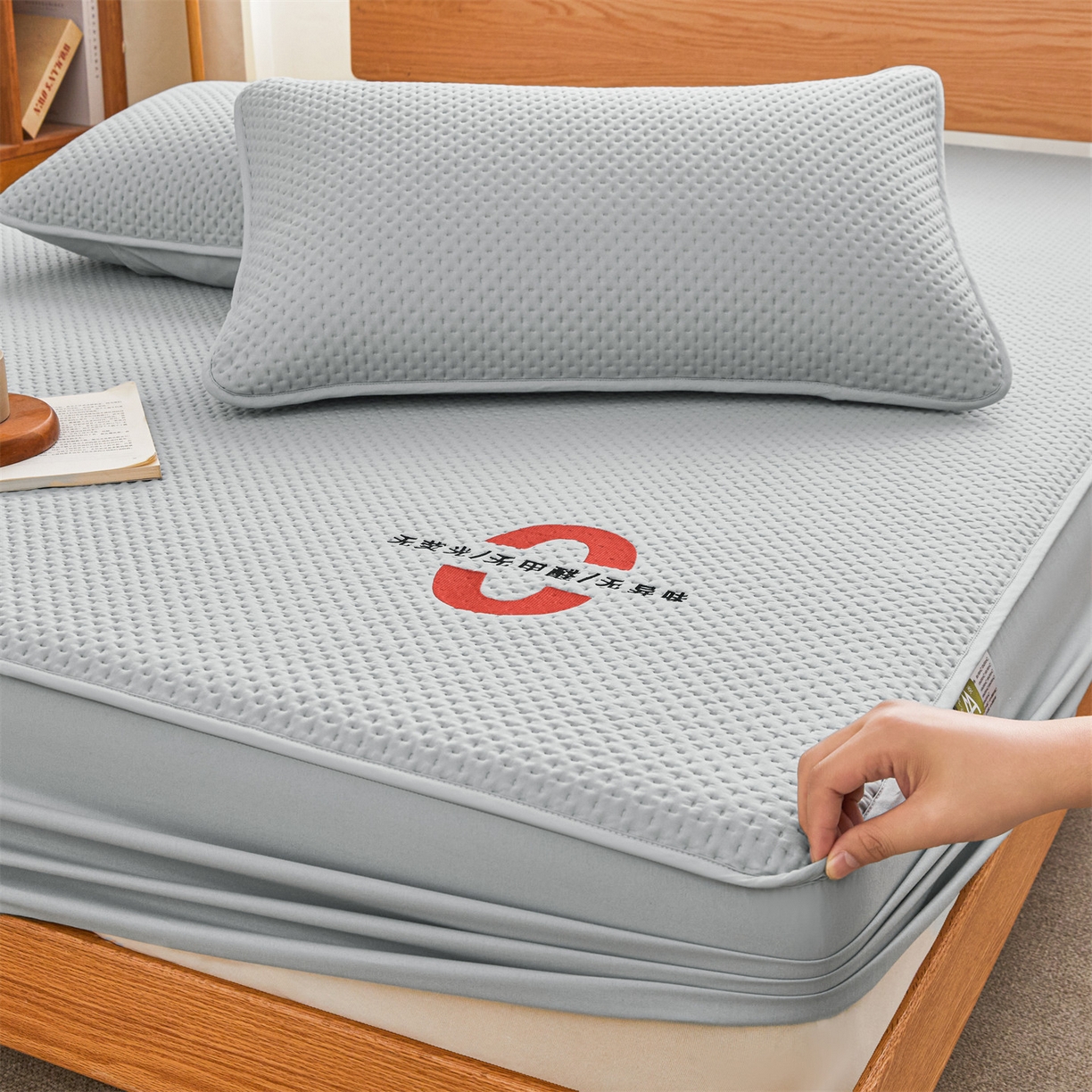 居眠 2025新款安睡-防水棉花床笠 安睡-灰