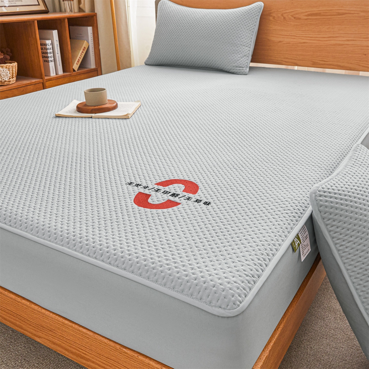 91家纺网 家纺一手货源 找家纺 居眠 2025新款安睡-防水棉花床笠 安睡-灰