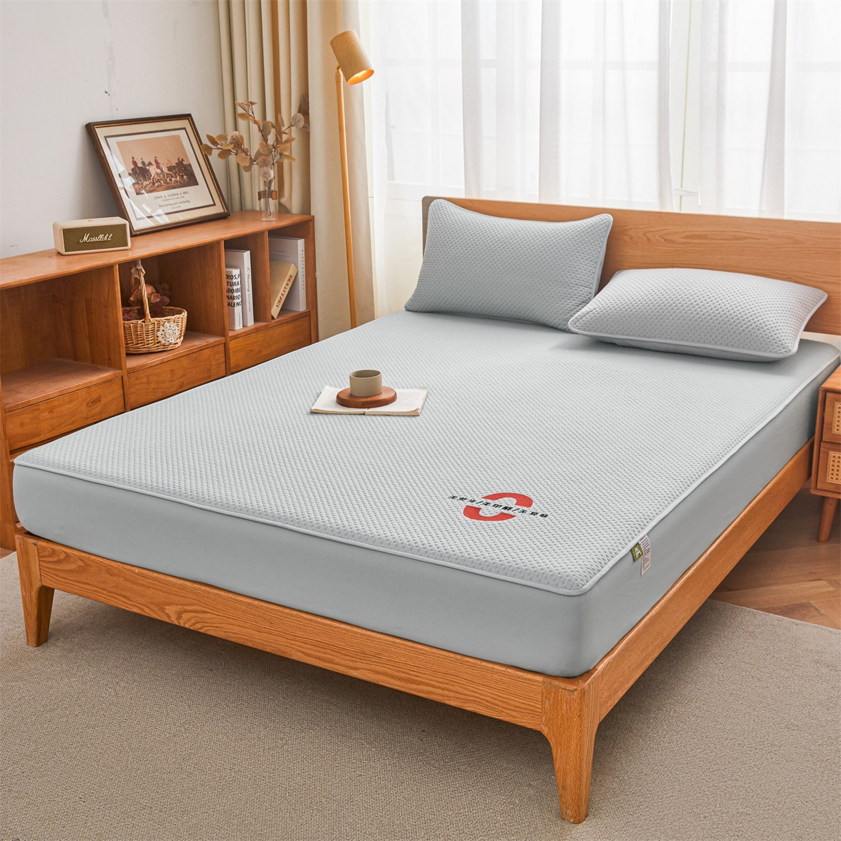 91家纺网 家纺一手货源 找家纺 居眠 2025新款安睡-防水棉花床笠 安睡-灰