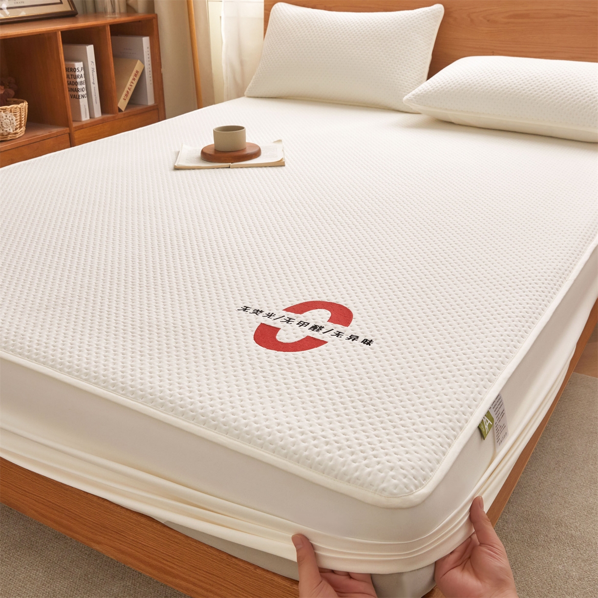 91家纺网 家纺一手货源 找家纺 居眠 2025新款安睡-防水棉花床笠 安睡-白