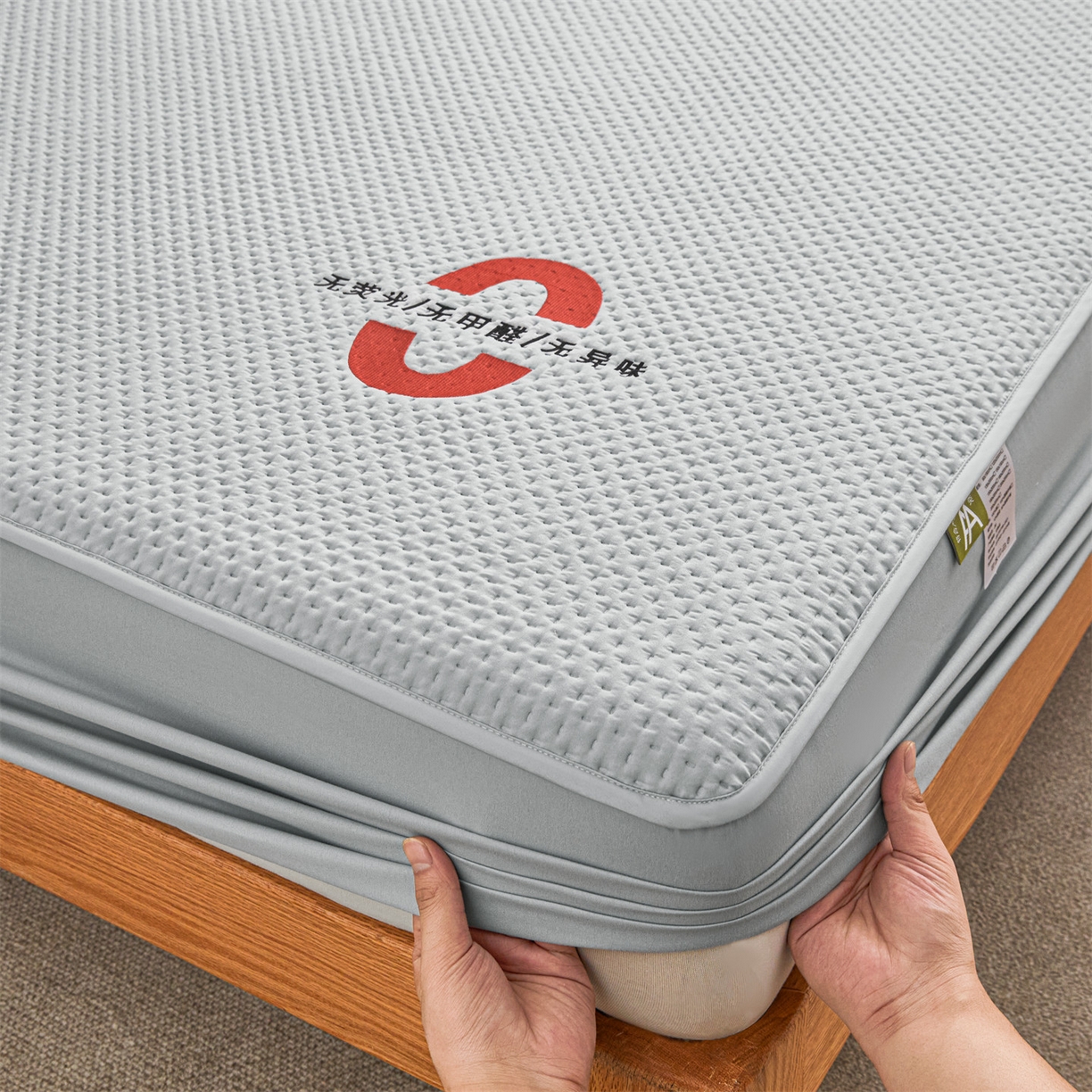 91家纺网 家纺一手货源 找家纺 居眠 2025新款安睡-防水棉花床笠 安睡-灰