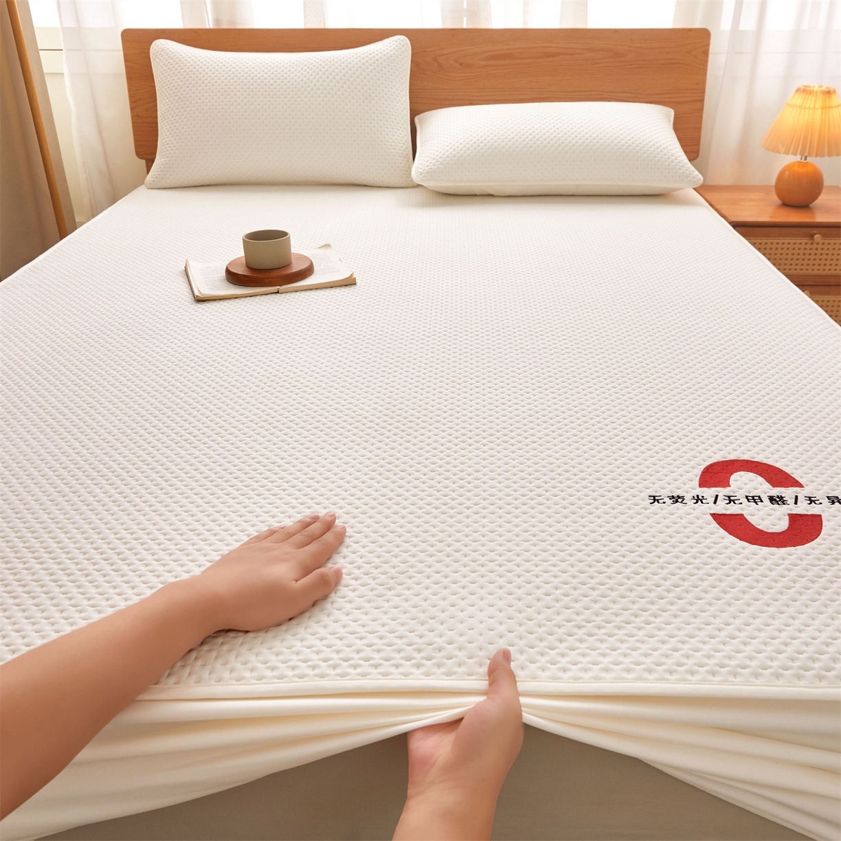 91家纺网 家纺一手货源 找家纺 居眠 2025新款安睡-防水棉花床笠 安睡-白