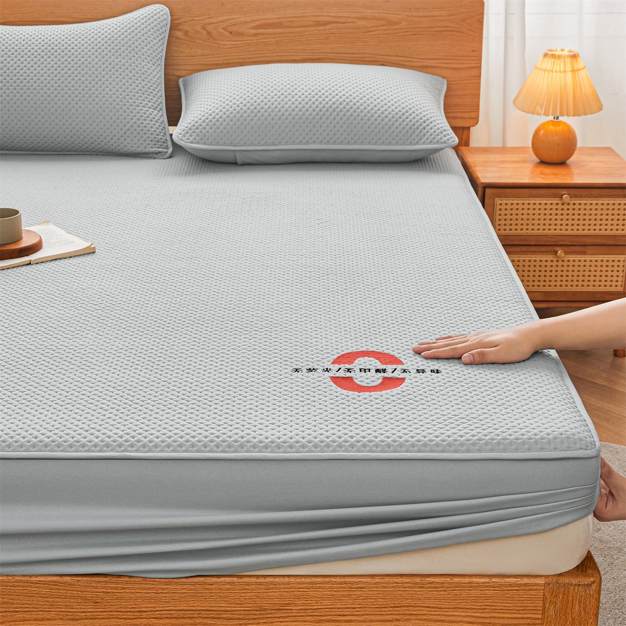 91家纺网 家纺一手货源 找家纺 居眠 2025新款安睡-防水棉花床笠 安睡-灰