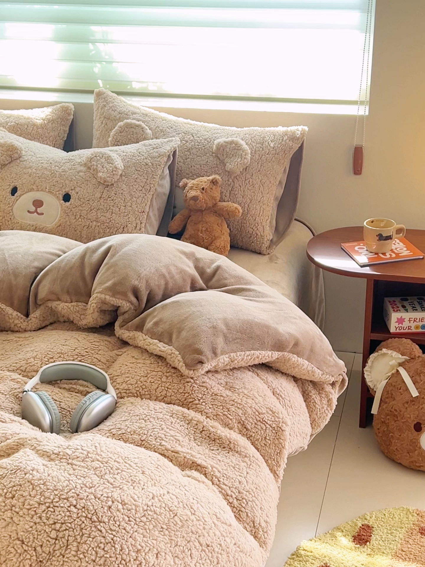 91家纺网 家纺一手货源 找家纺 晨曦家纺 2025贴布绣刺绣工艺羊羔绒牛奶绒四件套 熊宝