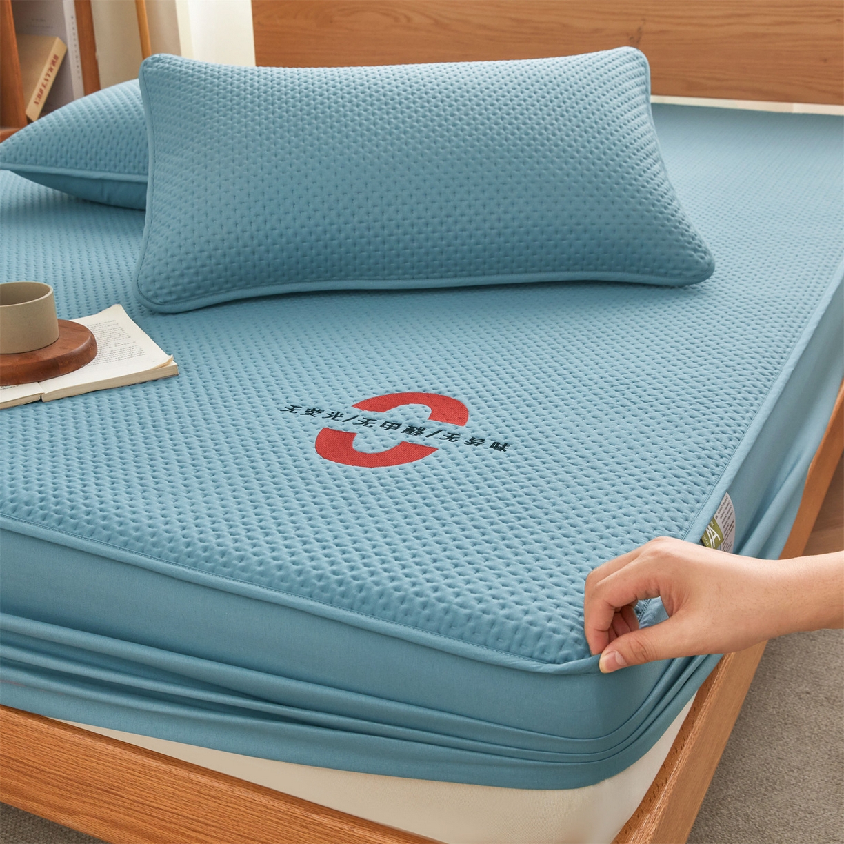 居眠 2025新款安睡-防水棉花床笠 安睡-蓝