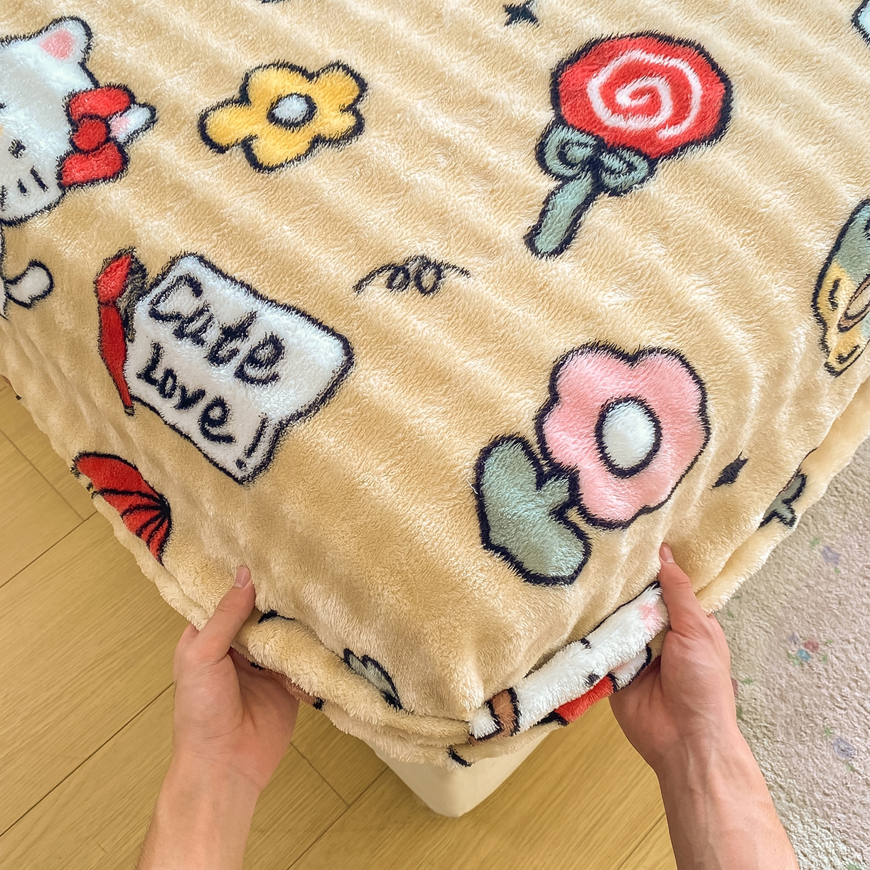 91家纺网 家纺一手货源 找家纺 眠势力 2025新款暖绒泡泡床笠单件冬季保暖床罩牛奶绒床垫保护套 可爱多【暖绒泡泡床笠】