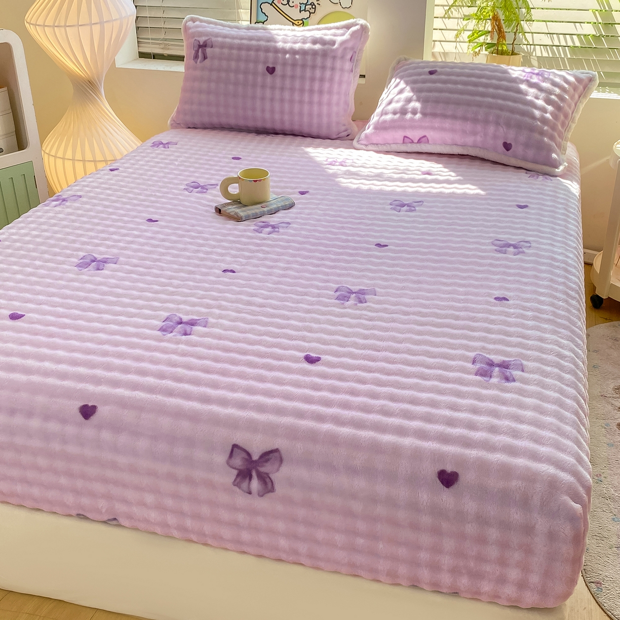 91家纺网 家纺一手货源 找家纺 眠势力 2025新款暖绒泡泡床笠单件冬季保暖床罩牛奶绒床垫保护套 罗马情节【暖绒泡泡床笠】