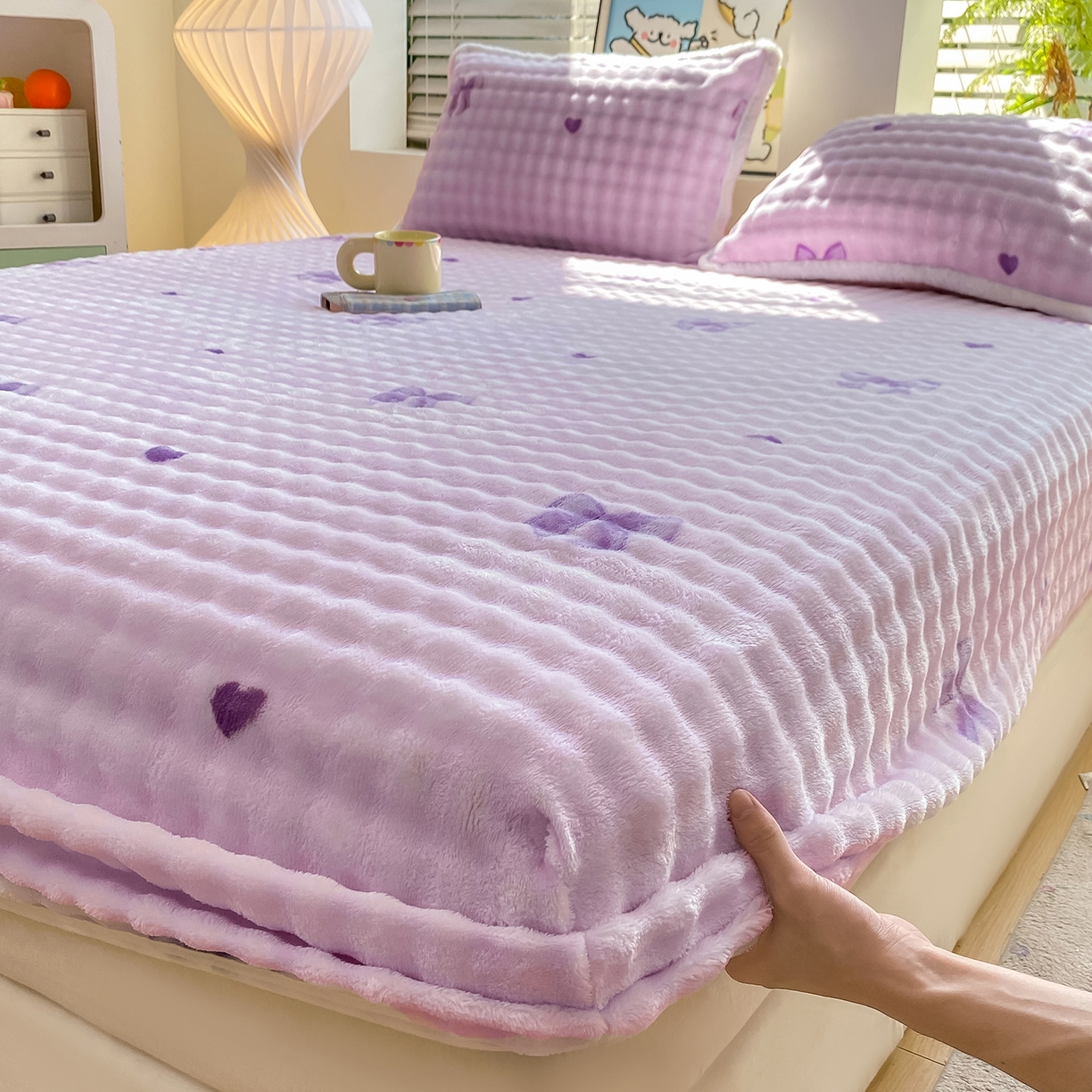 91家纺网 家纺一手货源 找家纺 眠势力 2025新款暖绒泡泡床笠单件冬季保暖床罩牛奶绒床垫保护套 罗马情节【暖绒泡泡床笠】