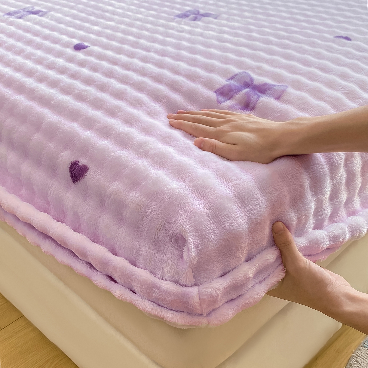 91家纺网 家纺一手货源 找家纺 眠势力 2025新款暖绒泡泡床笠单件冬季保暖床罩牛奶绒床垫保护套 罗马情节【暖绒泡泡床笠】