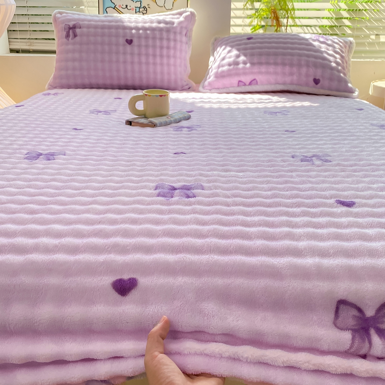 91家纺网 家纺一手货源 找家纺 眠势力 2025新款暖绒泡泡床笠单件冬季保暖床罩牛奶绒床垫保护套 罗马情节【暖绒泡泡床笠】