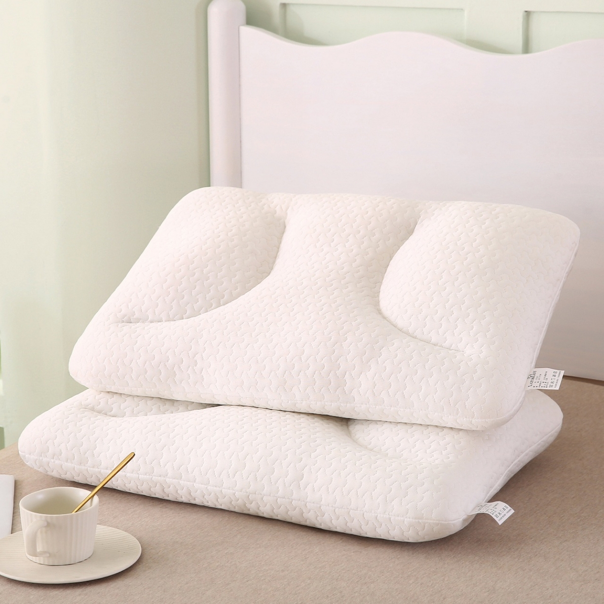 91家纺网 家纺一手货源 找家纺 （总）芯丝路枕业 2025新款空气针织提花定型无忧枕