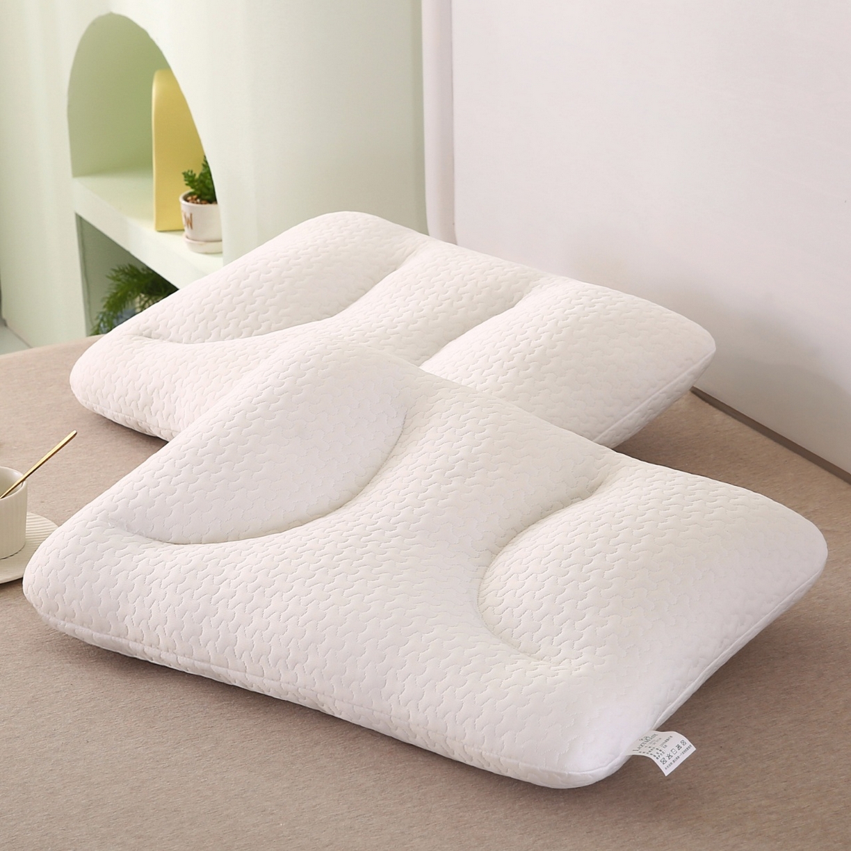 91家纺网 家纺一手货源 找家纺 （总）芯丝路枕业 2025新款空气针织提花定型无忧枕