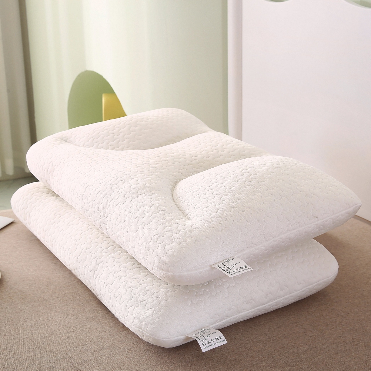 91家纺网 家纺一手货源 找家纺 （总）芯丝路枕业 2025新款空气针织提花定型无忧枕