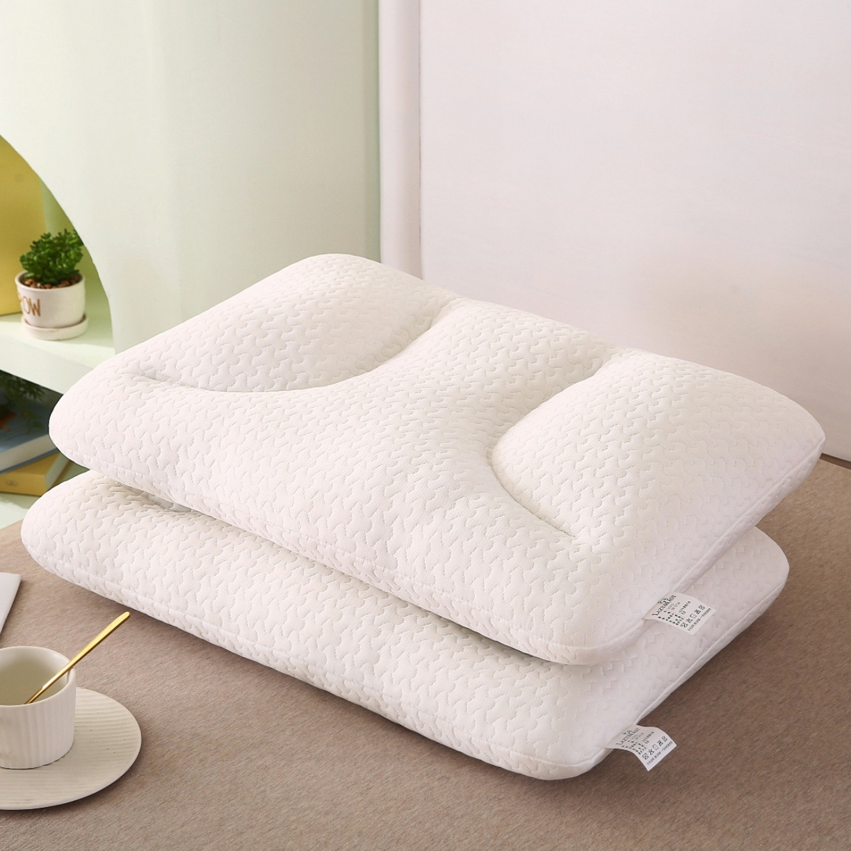 91家纺网 家纺一手货源 找家纺 （总）芯丝路枕业 2024新款全棉贡缎丝光棉轻柔护颈枕芯