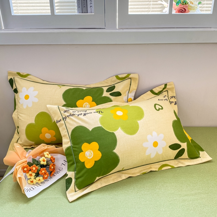 91家纺网 家纺一手货源 找家纺 凌鼎 2025新款喷气加厚磨毛四件套系列1 彼岸花绿