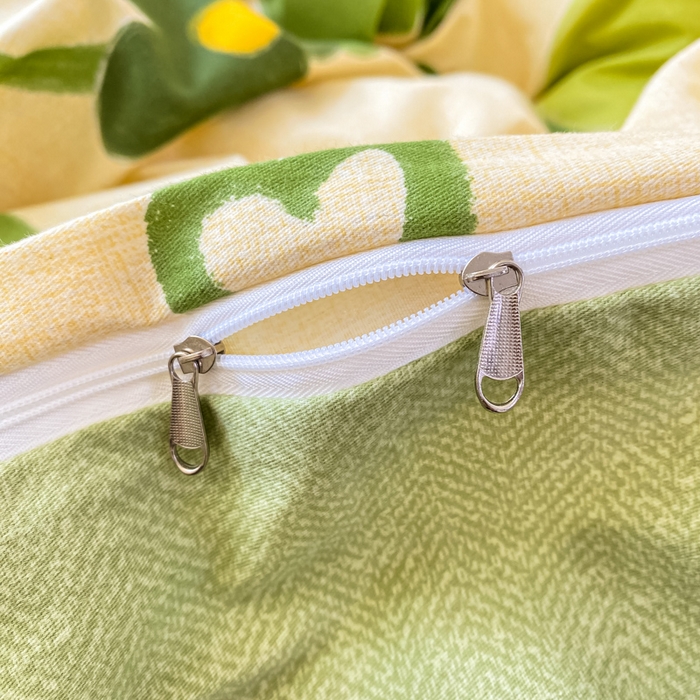 91家纺网 家纺一手货源 找家纺 凌鼎 2025新款喷气加厚磨毛四件套系列1 彼岸花绿