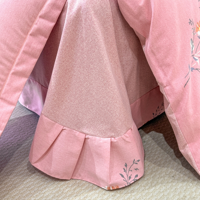 91家纺网 家纺一手货源 找家纺 凌鼎 2025新款喷气加厚磨毛四件套系列1 望夏花艺粉