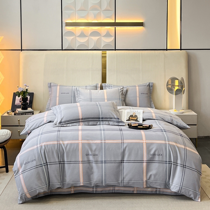 凌鼎 2025新款喷气加厚磨毛四件套系列1 法兰克灰