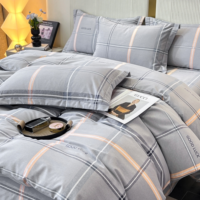 91家纺网 家纺一手货源 找家纺 凌鼎 2025新款喷气加厚磨毛四件套系列1 法兰克灰