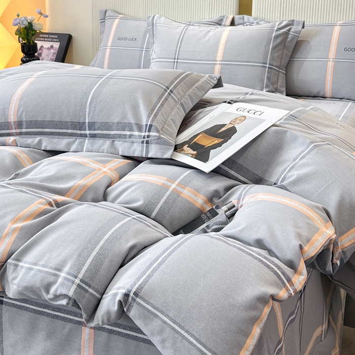 91家纺网 家纺一手货源 找家纺 凌鼎 2025新款喷气加厚磨毛四件套系列1 法兰克灰