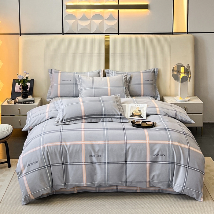 91家纺网 家纺一手货源 找家纺 凌鼎 2025新款喷气加厚磨毛四件套系列1 法兰克灰