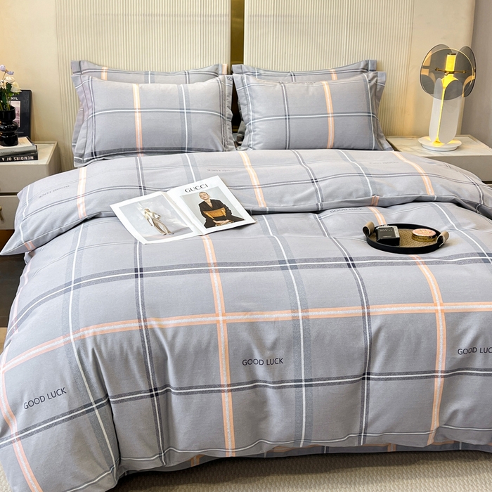 91家纺网 家纺一手货源 找家纺 凌鼎 2025新款喷气加厚磨毛四件套系列1 法兰克灰