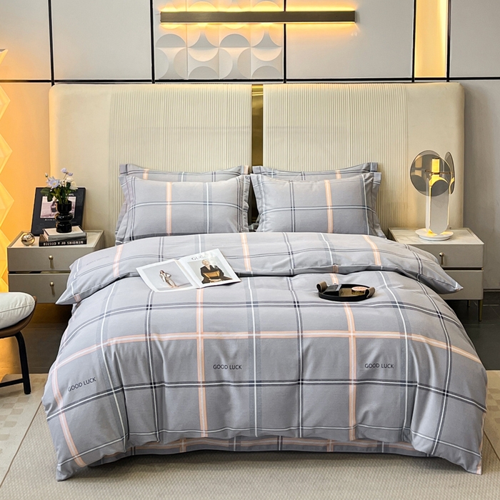 91家纺网 家纺一手货源 找家纺 凌鼎 2025新款喷气加厚磨毛四件套系列1 法兰克灰