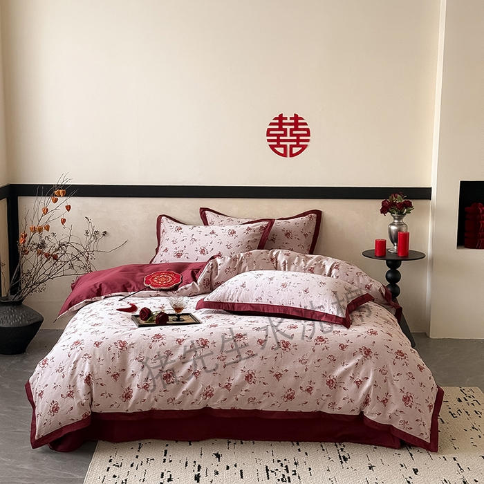 91家纺网 家纺一手货源 找家纺 全棉水洗棉双人床单单件纯棉北欧纯色单人学生宿舍全棉被单被罩