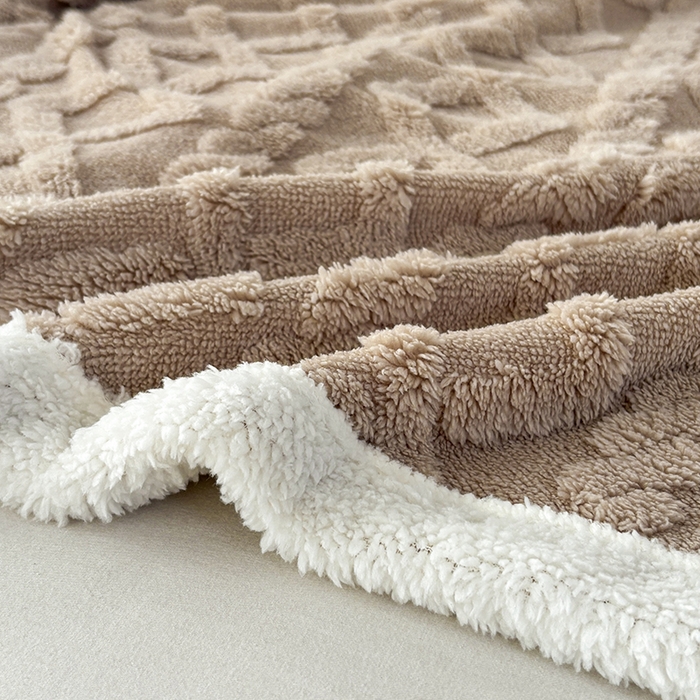 91家纺网 家纺一手货源 找家纺 （总）云尚床笠 2025新款提花大包边AB版塔芙绒羊羔绒毯子舒棉绒四季毛毯毯子