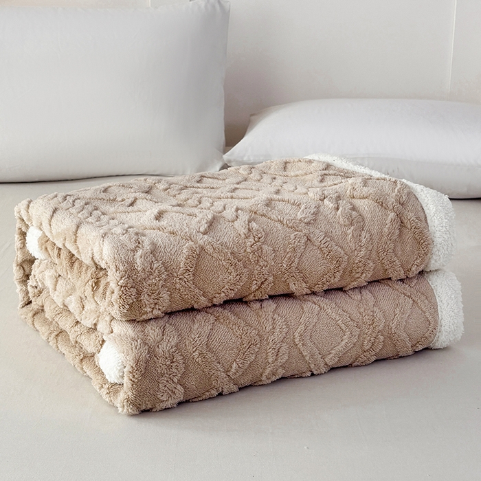 91家纺网 家纺一手货源 找家纺 （总）云尚床笠 2025新款提花大包边AB版塔芙绒羊羔绒毯子舒棉绒四季毛毯毯子