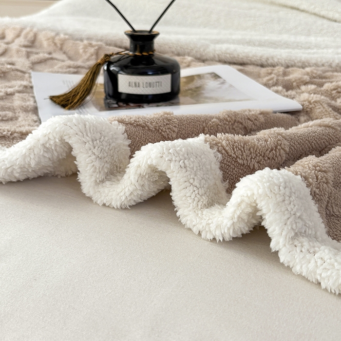 91家纺网 家纺一手货源 找家纺 （总）云尚床笠 2025新款提花大包边AB版塔芙绒羊羔绒毯子舒棉绒四季毛毯毯子